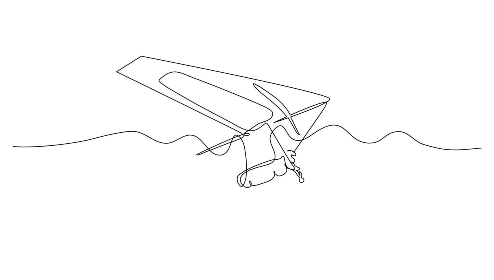 Continuous line art Hang gliding for vector illustration