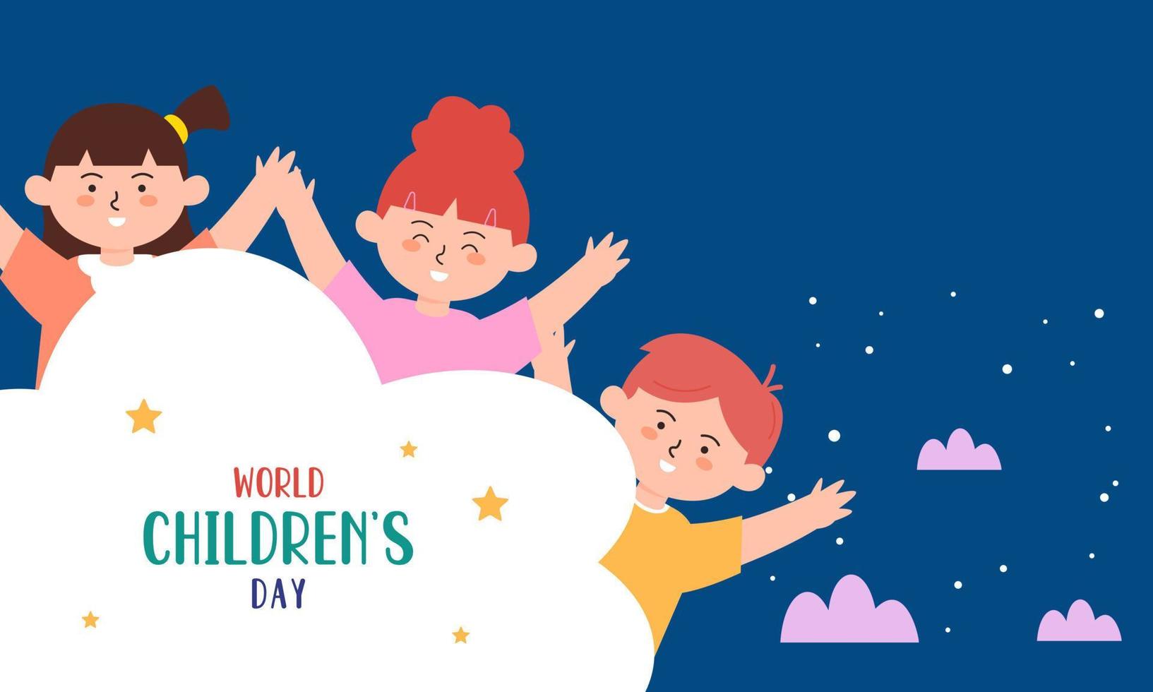 Flat world children's day background vector