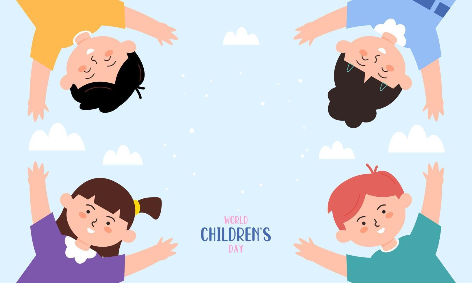 plano mundo para niños día antecedentes vector