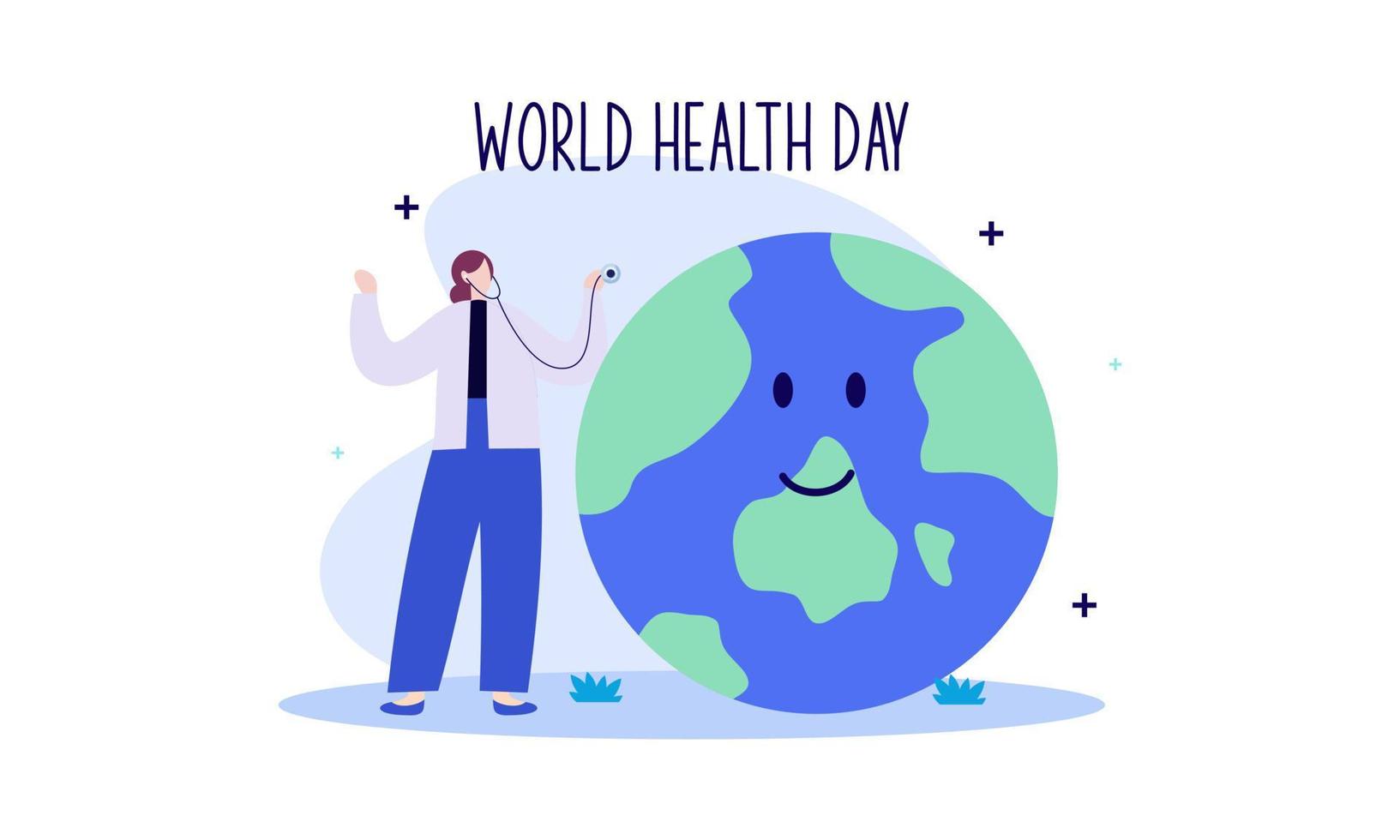 World health day illustration concept with characters people illustration vector