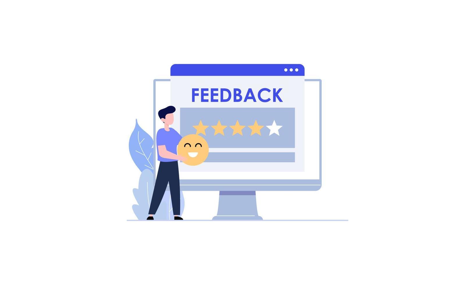 Feedbackevaluation of ratings and people's experienceworking with clients through performance illustration vector