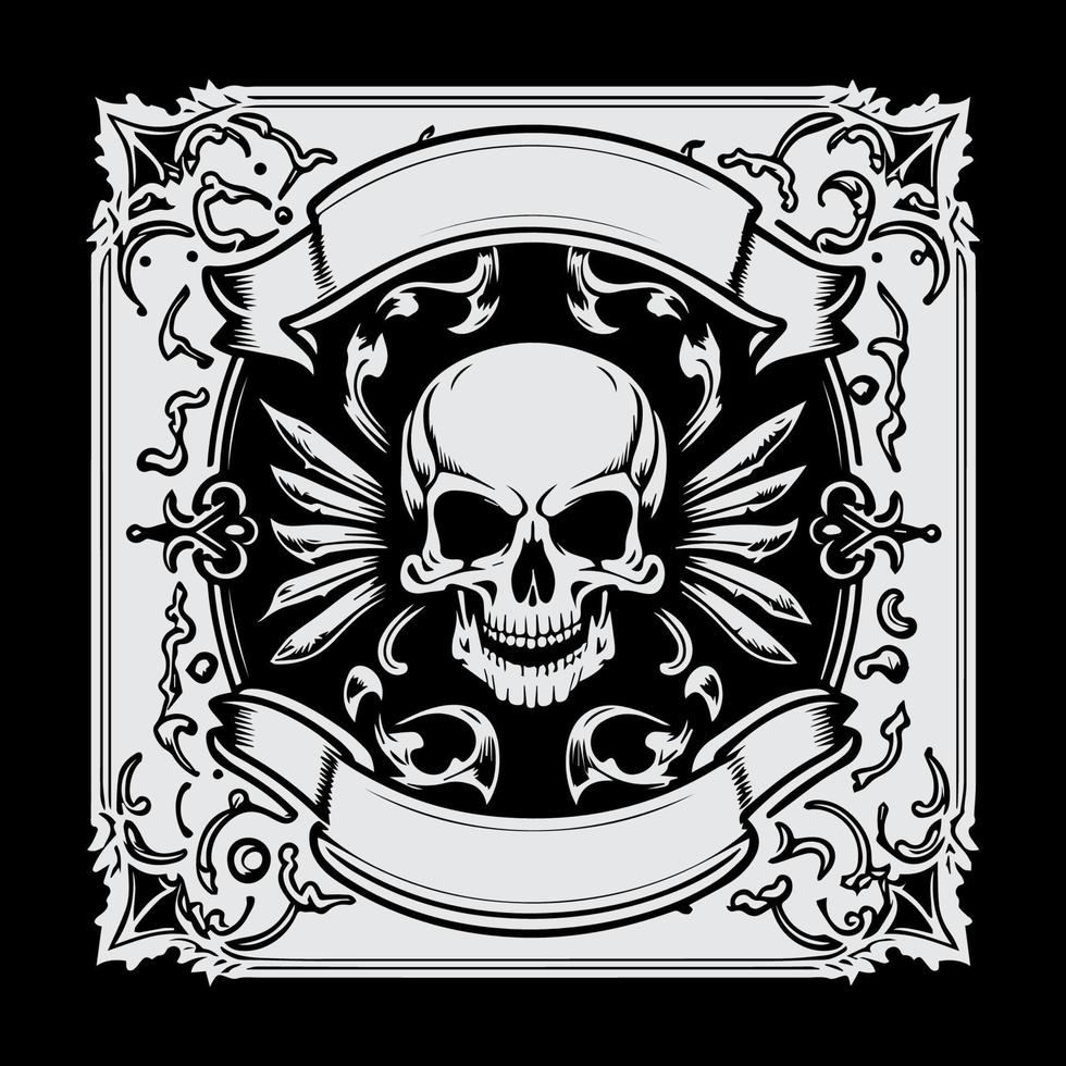 cráneo para metal banda álbum cubrir ilustración vector