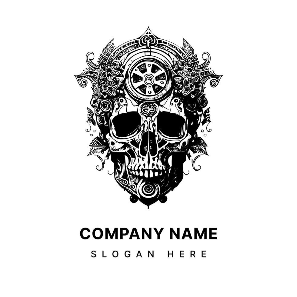 Steampunk Skull Logo combines the edginess of a classic skull design with the intricate details of steampunk fashion. The result is striking and captivating image that embodies the creative and rebel vector