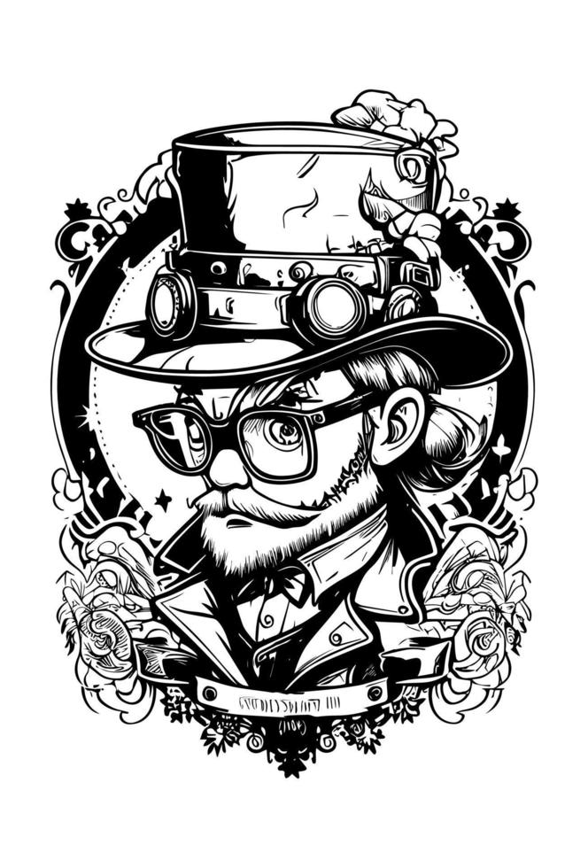 Leprechaun wearing sunglass and hat illustration vector