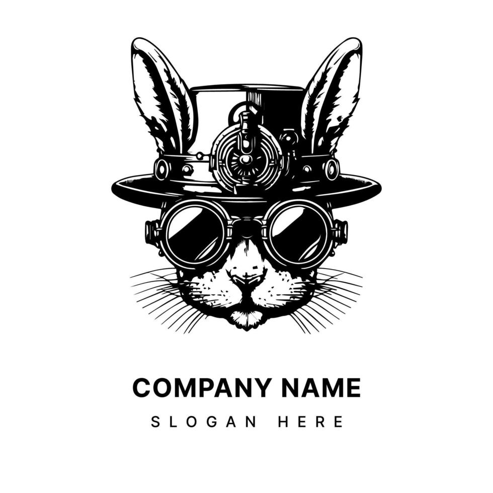 Rabbit with a Steampunk Hat A Unique and Memorable Logo illustration vector