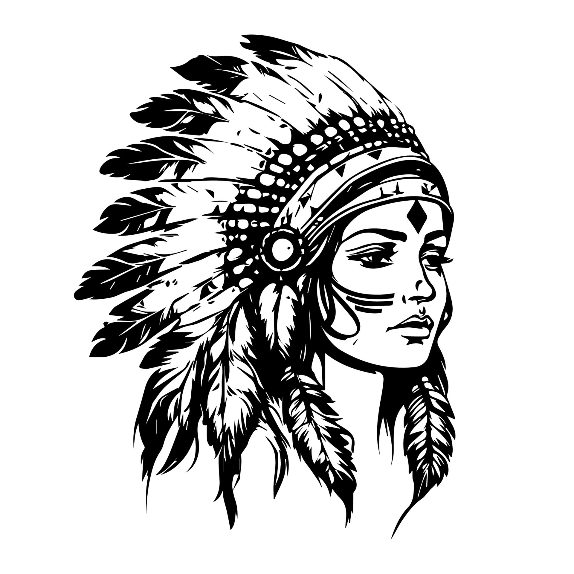 native american indian woman drawing