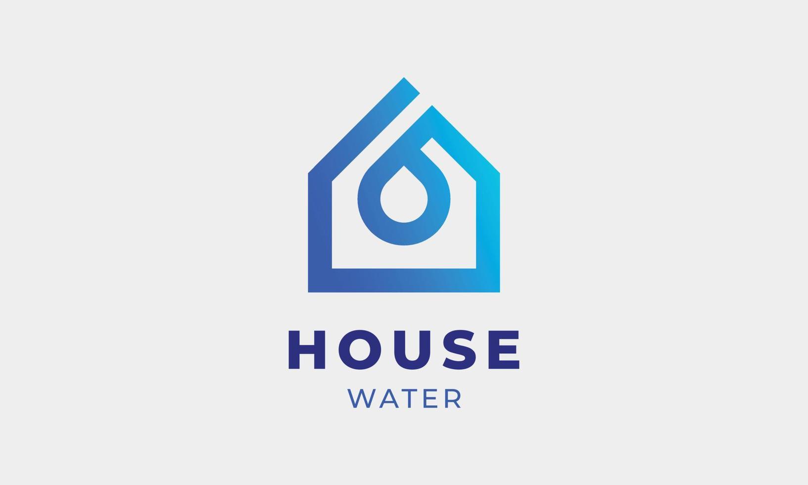 Logo vector drip water blue house cool clean pure splash raindrop minimalist concept