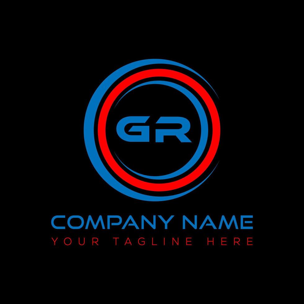 GR letter logo creative design. GR unique design. vector
