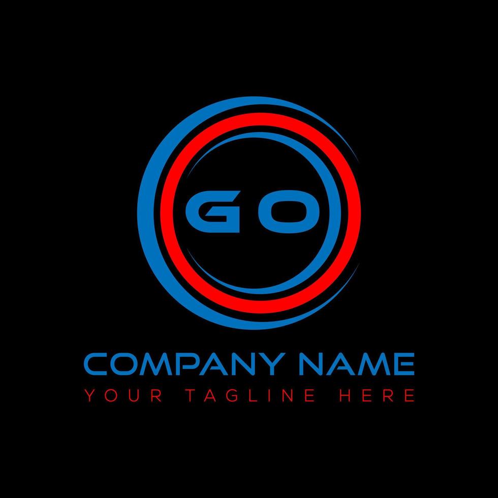 GO letter logo creative design. GO unique design. vector