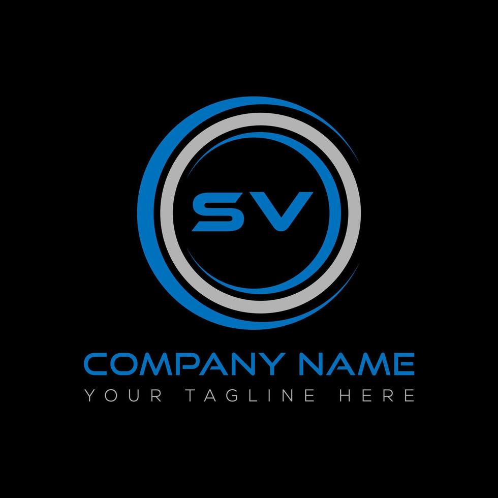 SV letter logo creative design. SV unique design. vector