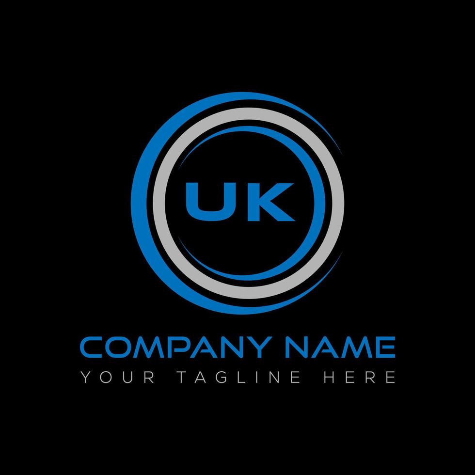 UK letter logo creative design. UK unique design. vector