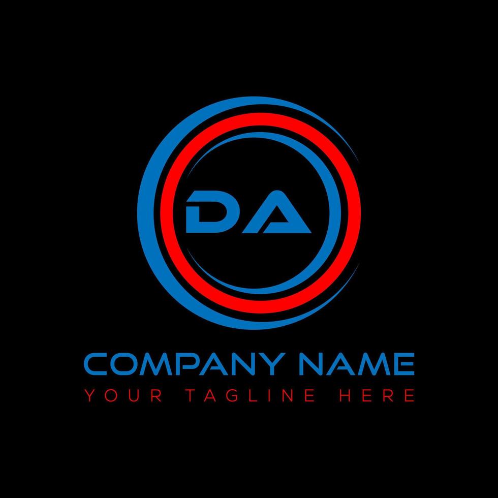 DA letter logo creative design. DA unique design. vector