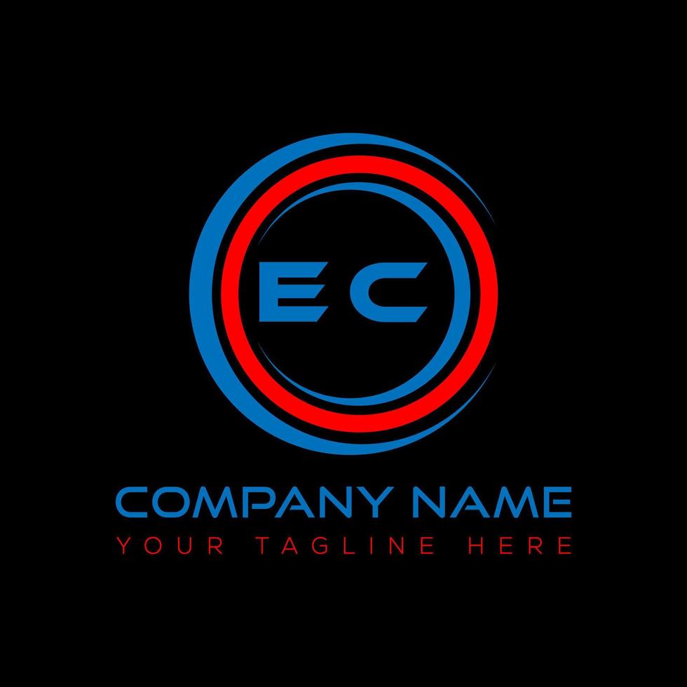 diseño creativo del logotipo de la letra ec. diseño único ce. vector