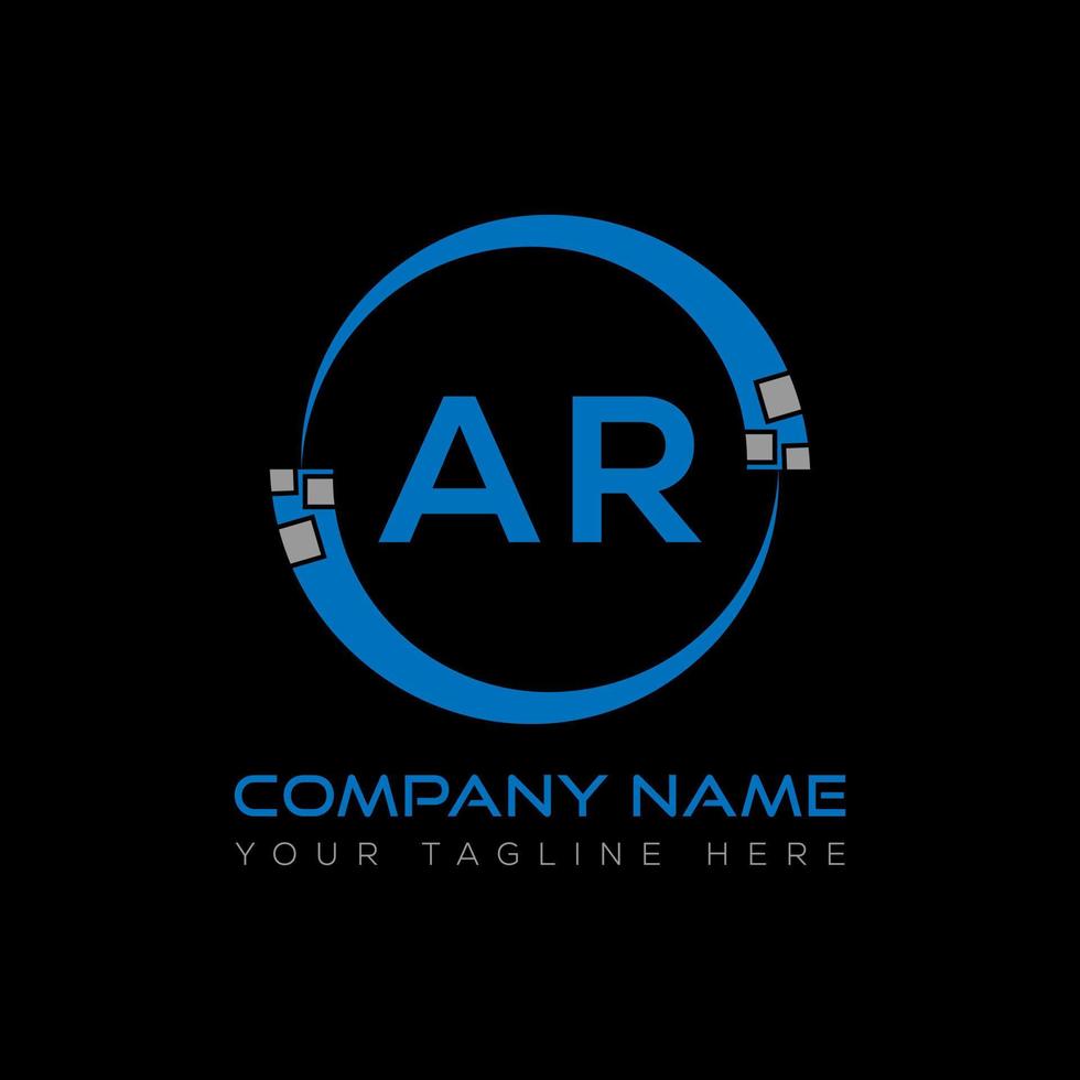 AR letter logo creative design. AR unique design. vector