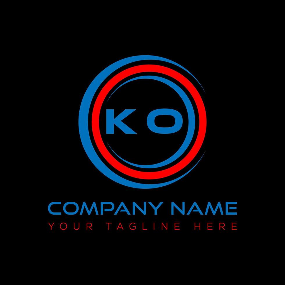 KO letter logo creative design. KO unique design. vector