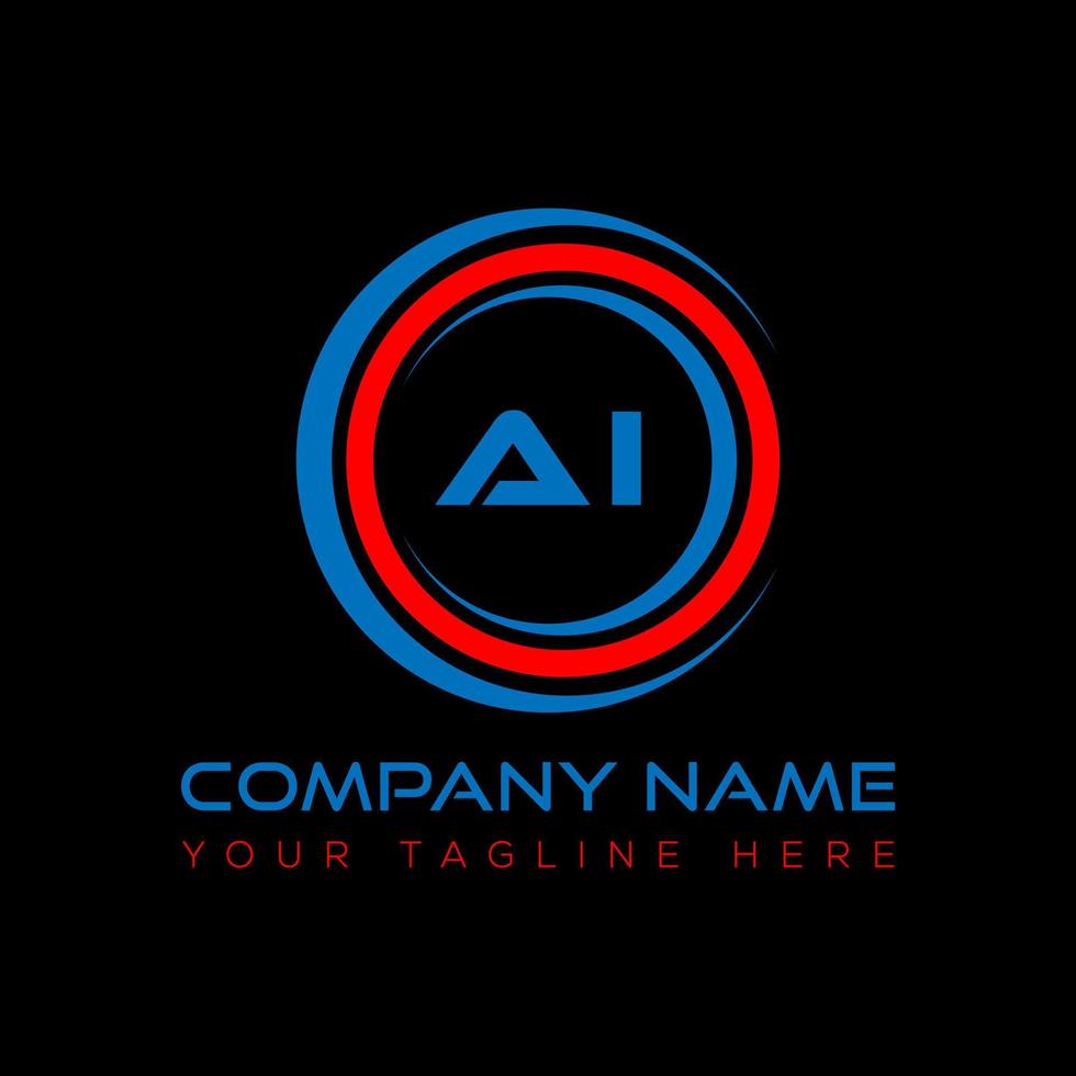 AI letter logo creative design. AI unique design. vector