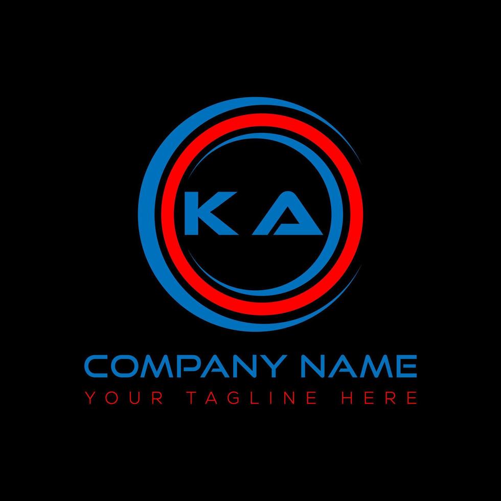 KA letter logo creative design. KA unique design. vector