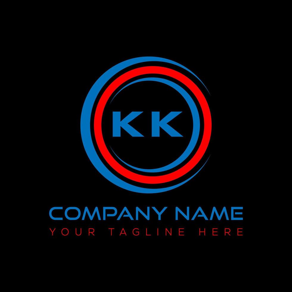 KK letter logo creative design. KK unique design. vector