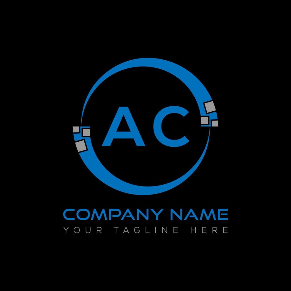 AC letter logo creative design. AC unique design. vector