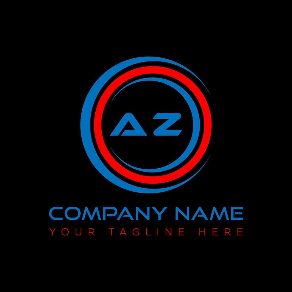 AZ letter logo creative design. AZ unique design. vector