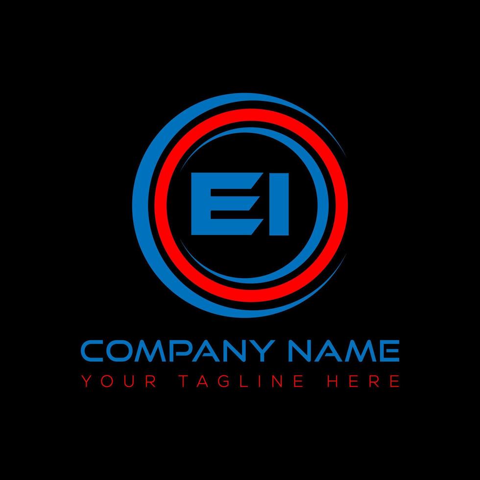 EI letter logo creative design. EI unique design. vector