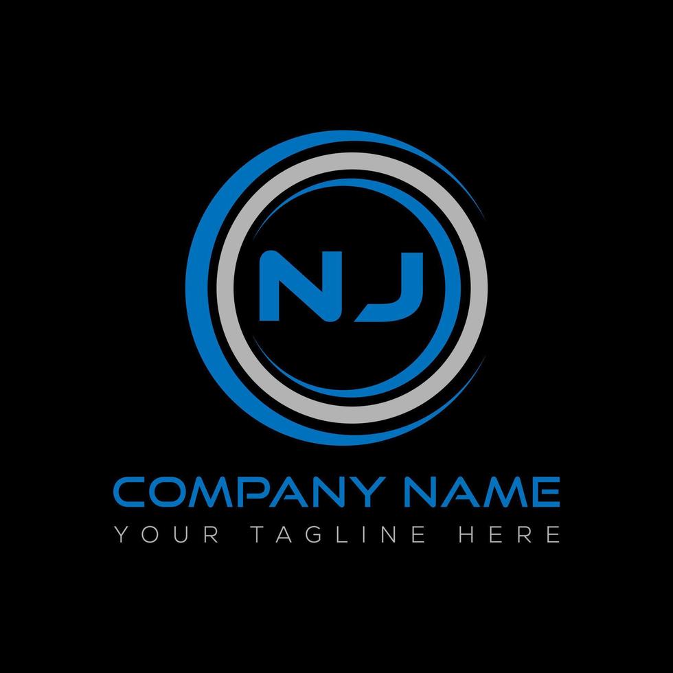 NJ letter logo creative design. NJ unique design. vector