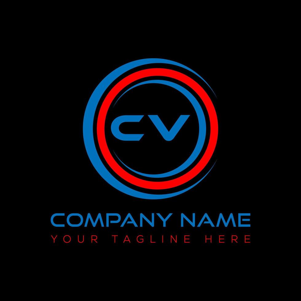 CV letter logo creative design. CV unique design. vector