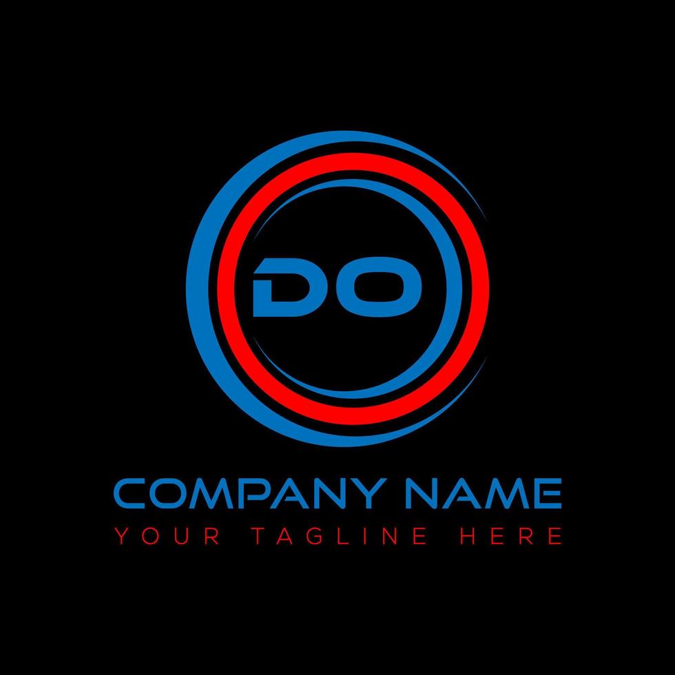 DO letter logo creative design. DO unique design. vector