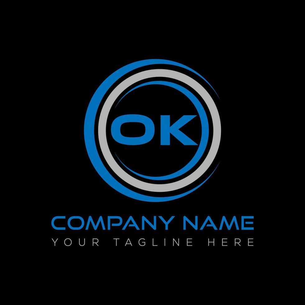 OK letter logo creative design. OK unique design. vector
