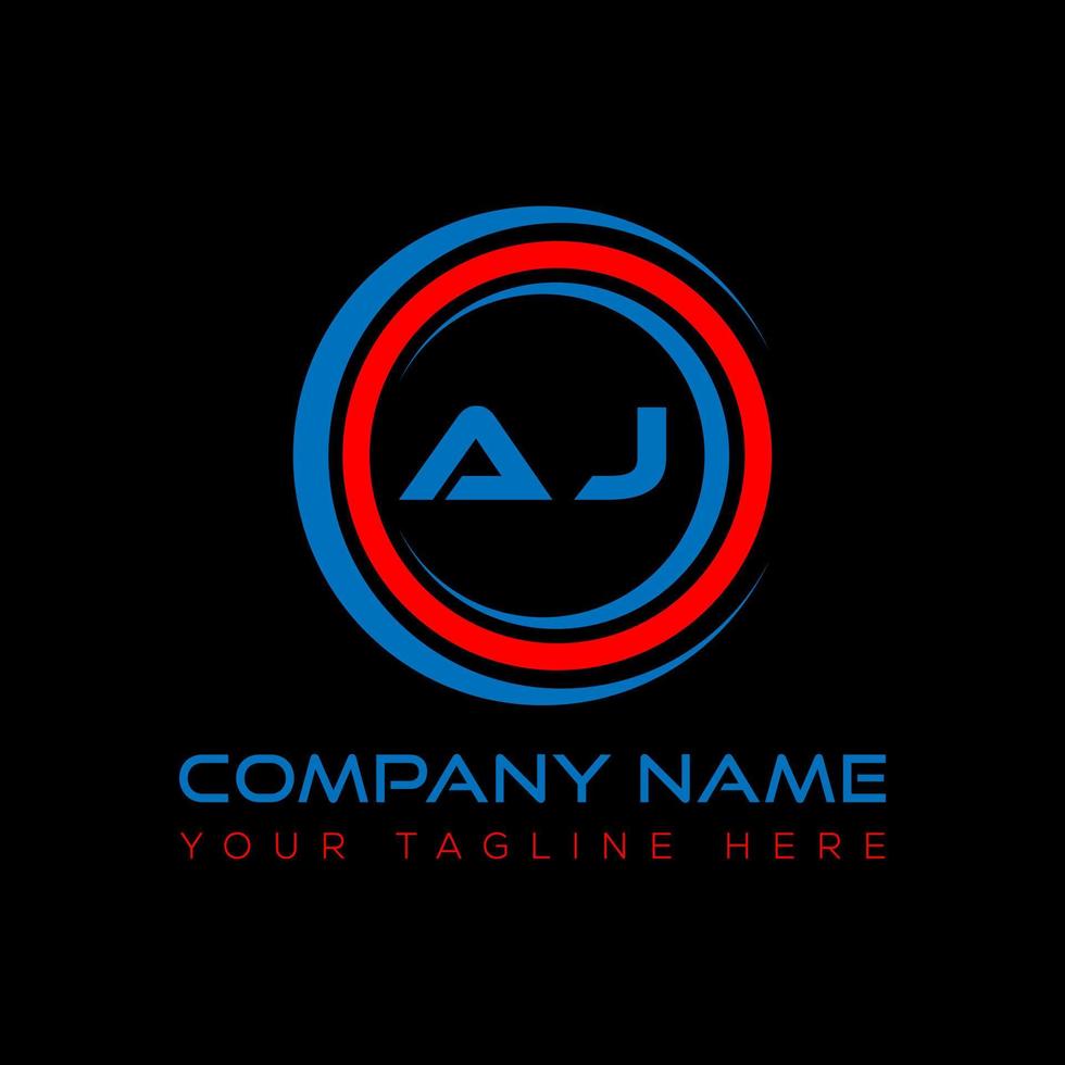 AJ letter logo creative design. AJ unique design. vector
