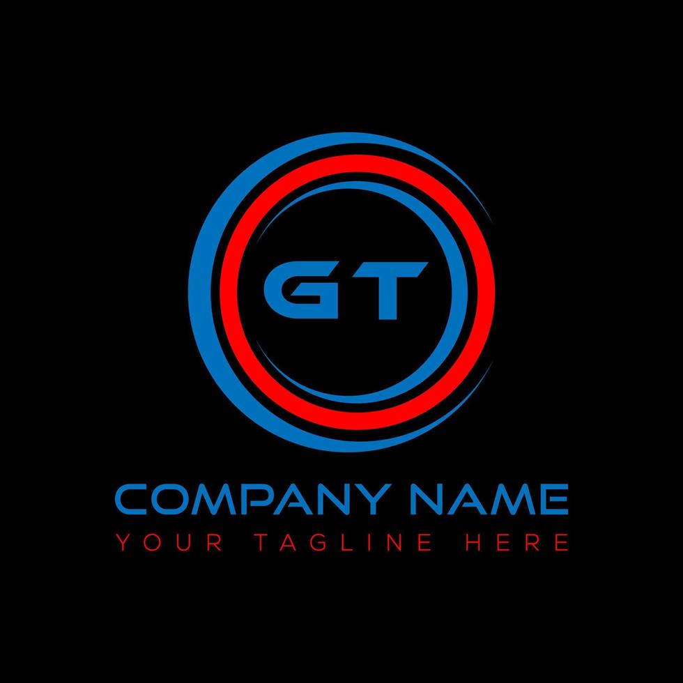 GT letter logo creative design. GT unique design. vector