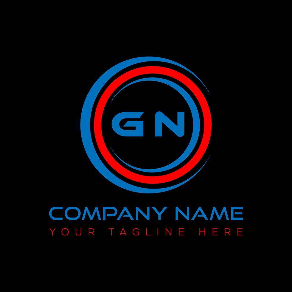 GN letter logo creative design. GN unique design. vector