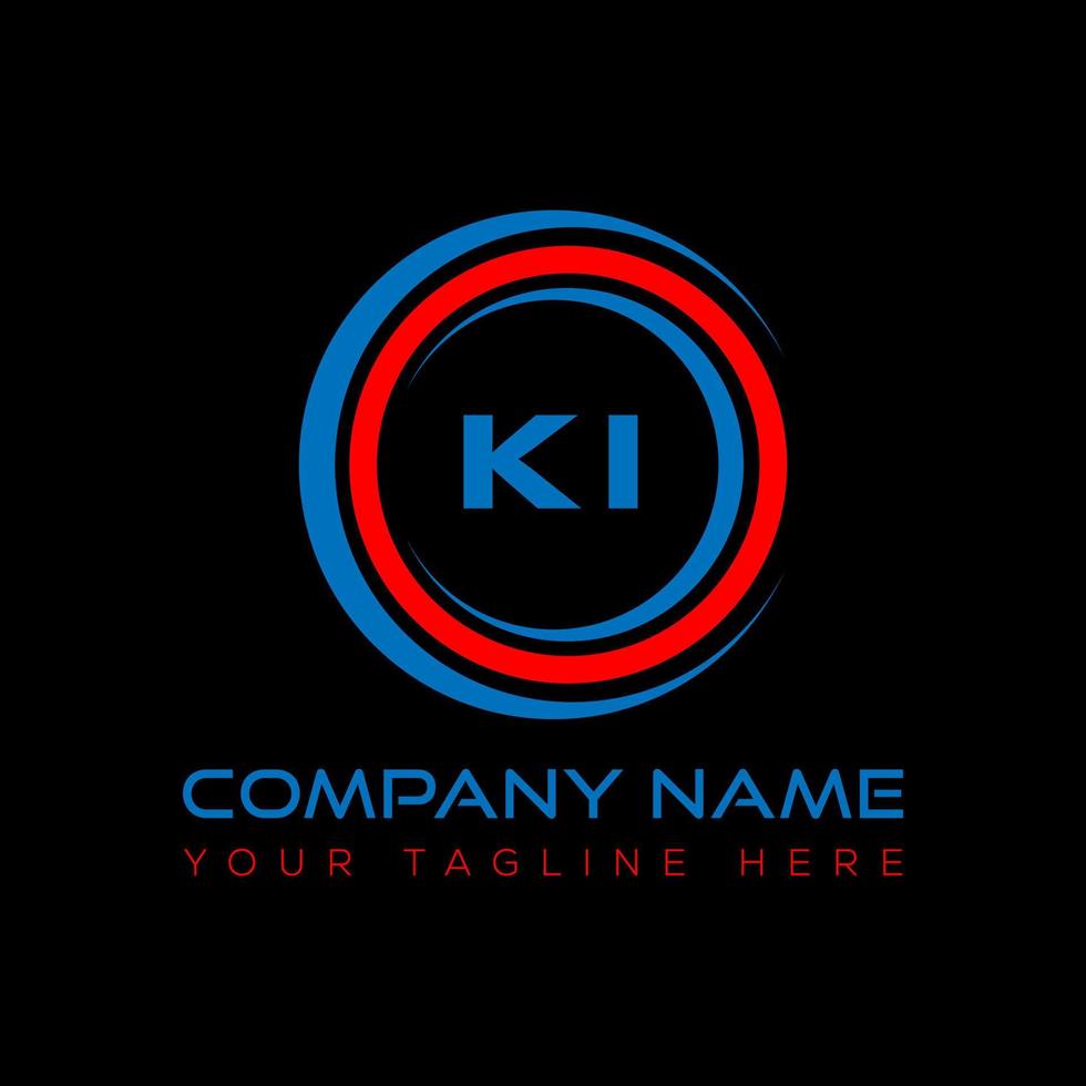 KI letter logo creative design. KI unique design. vector