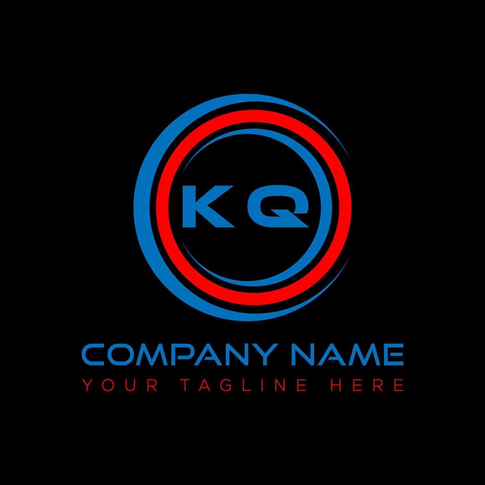 KQ letter logo creative design. KQ unique design. vector