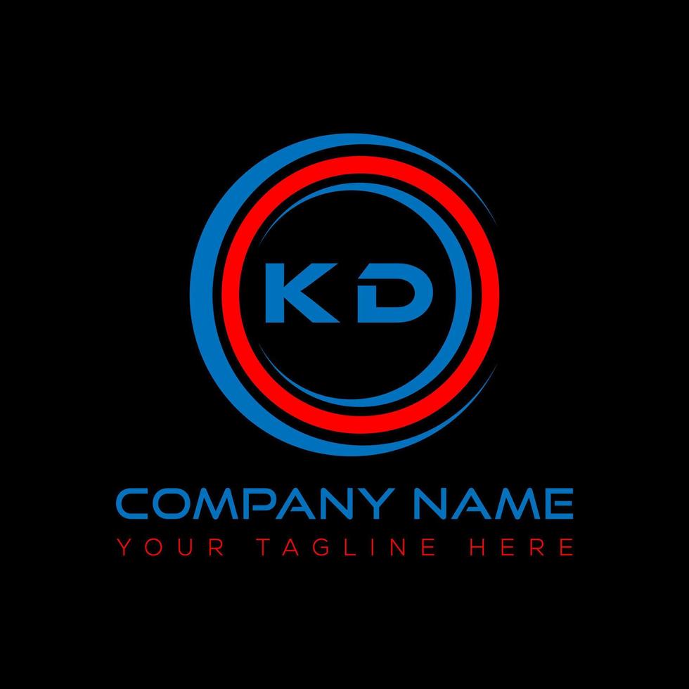 KD letter logo creative design. KD unique design. vector