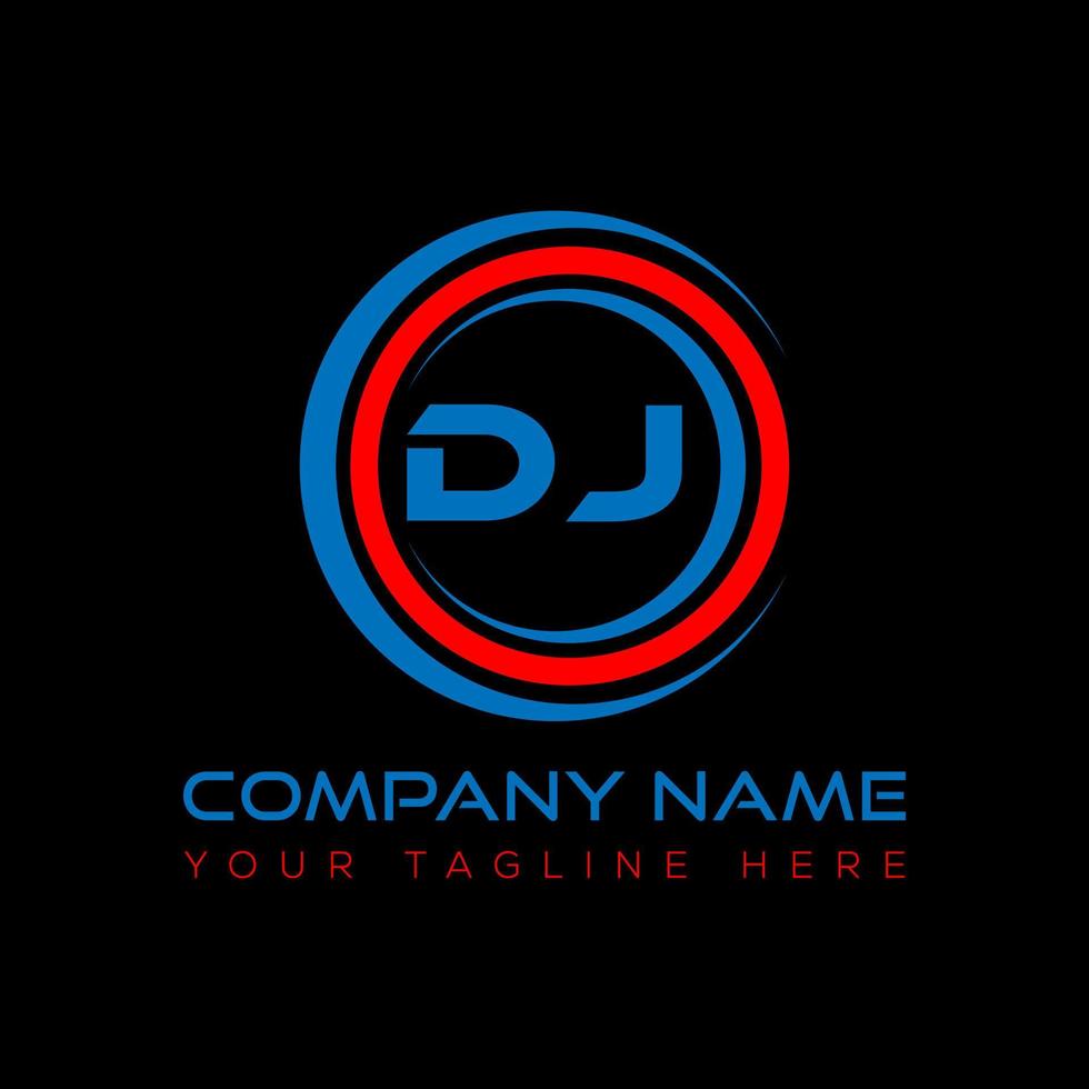 DJ letter logo creative design. DJ unique design. vector