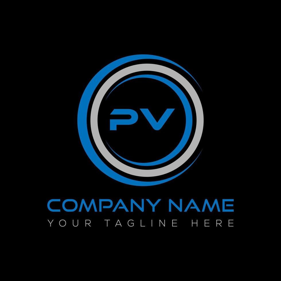 PV letter logo creative design. PV unique design. vector
