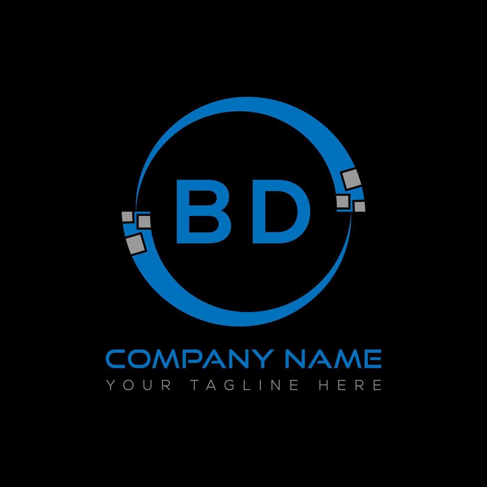 BD letter logo creative design. BD unique design. vector