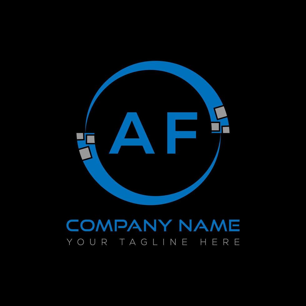 AF letter logo creative design. AF unique design. vector