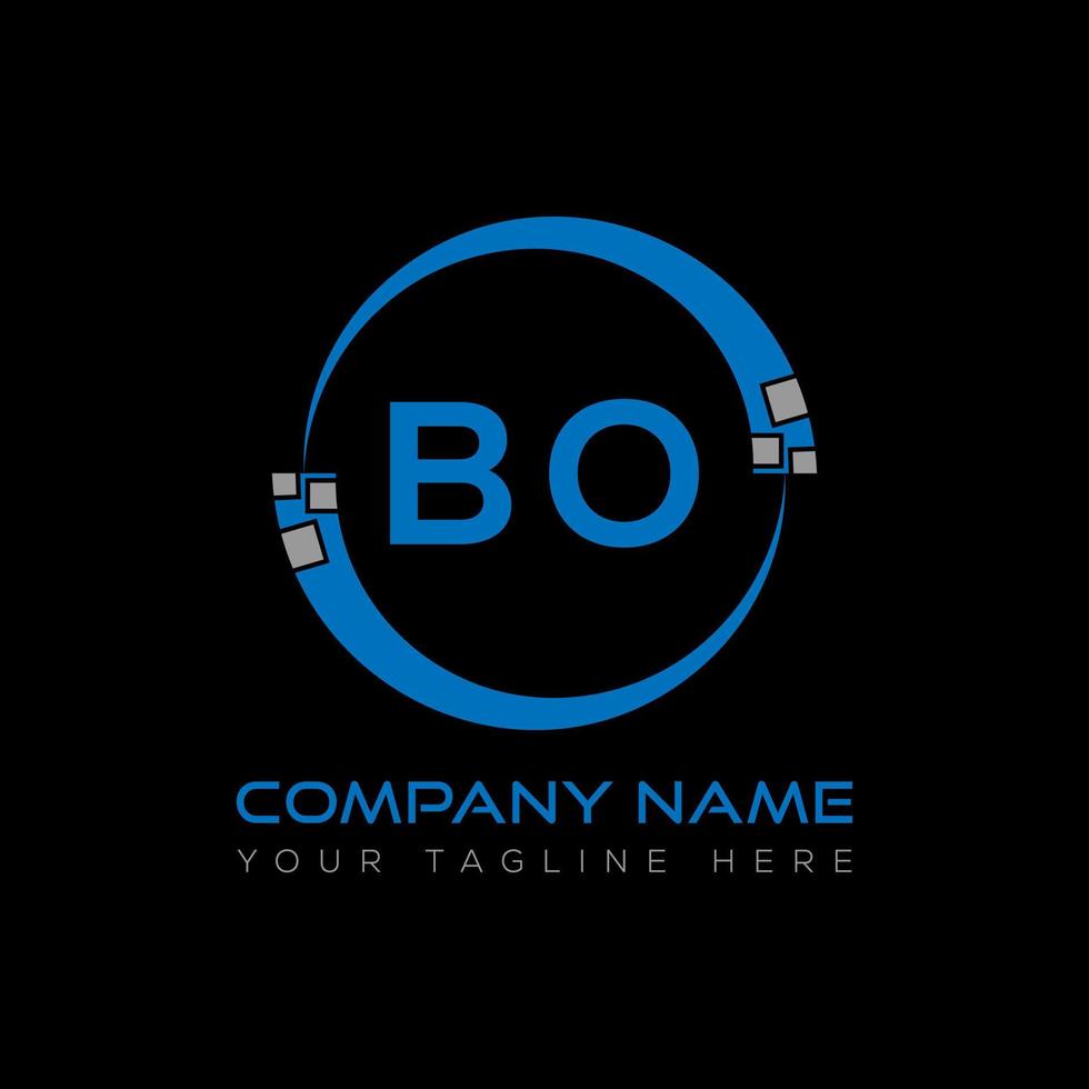 BO letter logo creative design. BO unique design. vector