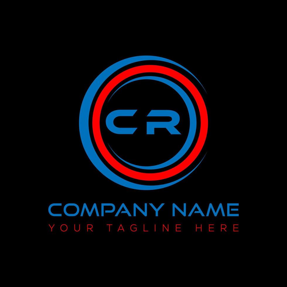 CR letter logo creative design. CR unique design. vector