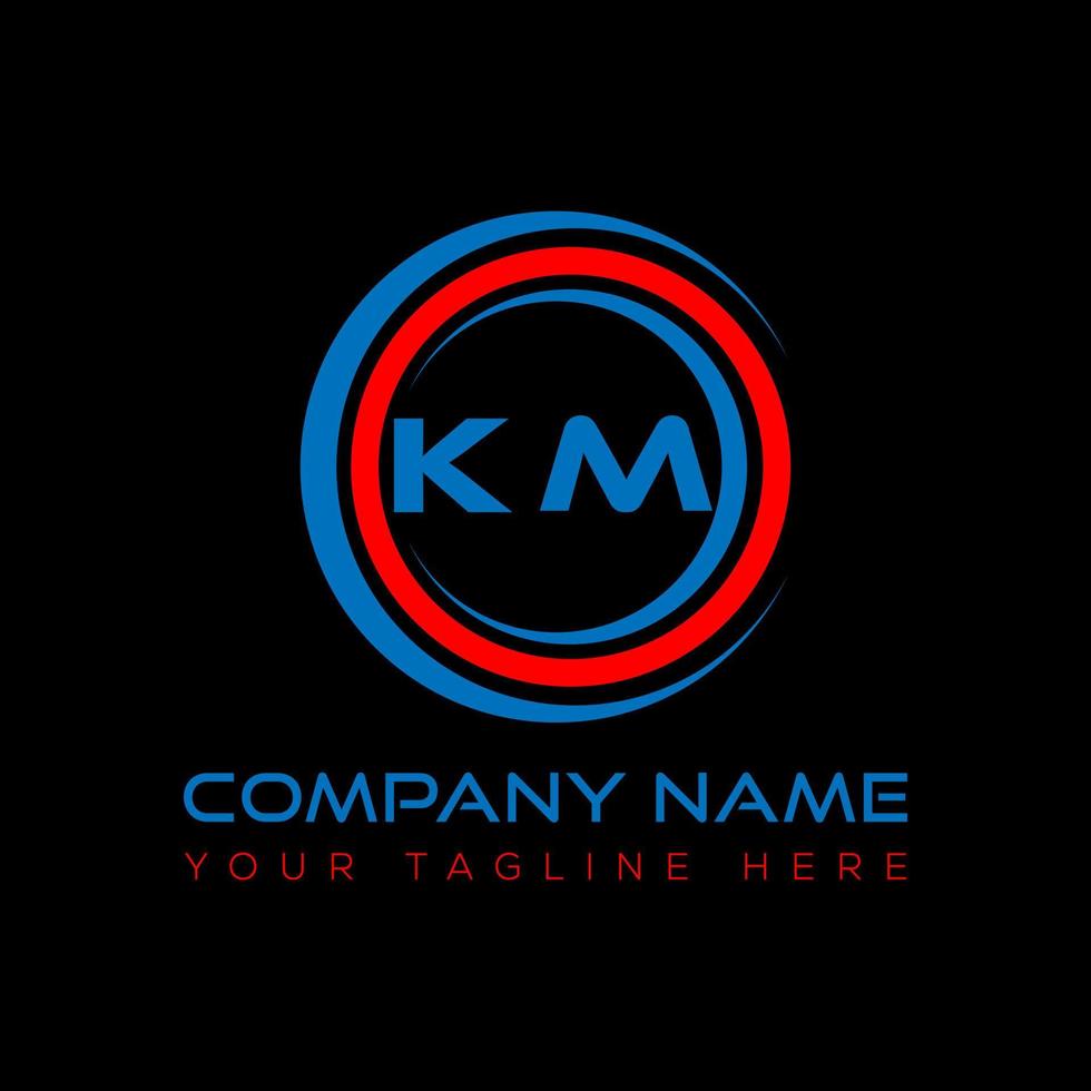 KM letter logo creative design. KM unique design. vector