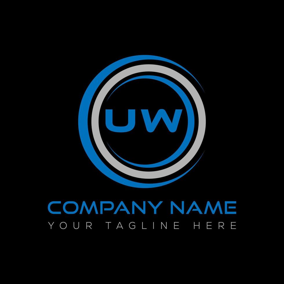 UW letter logo creative design. UW unique design. vector
