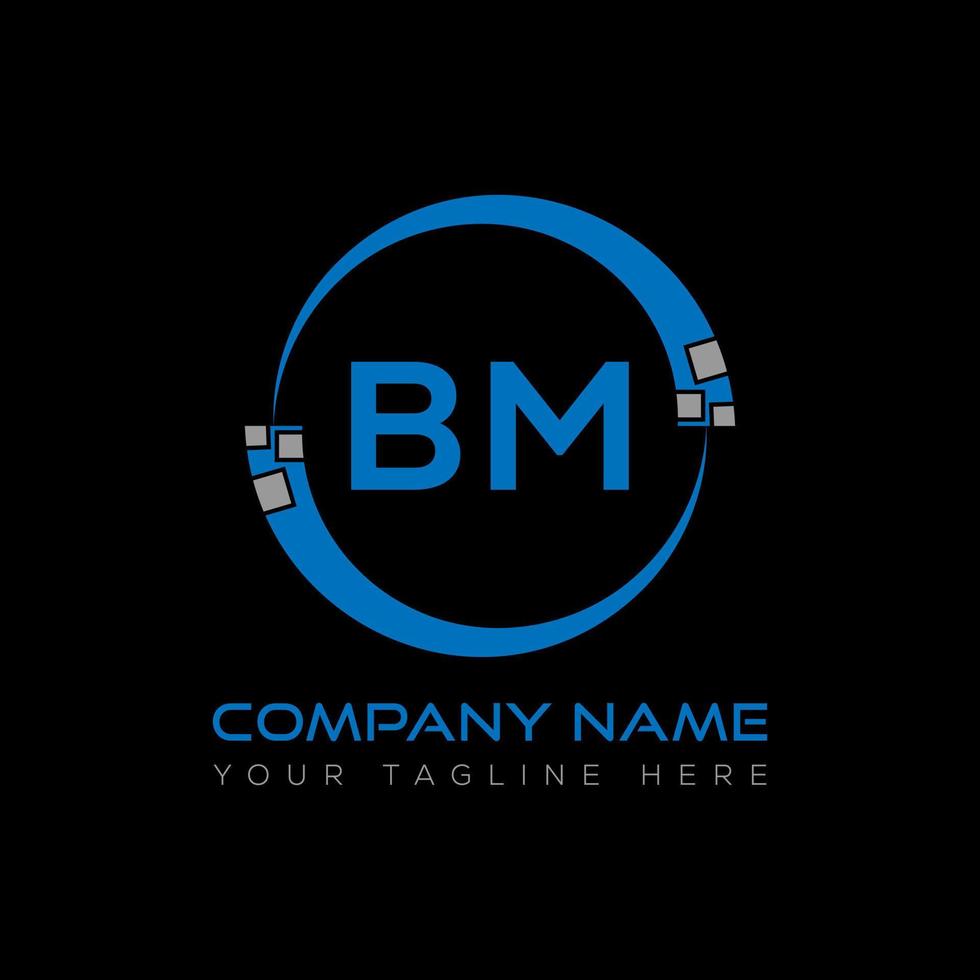 BM letter logo creative design. BM unique design. vector