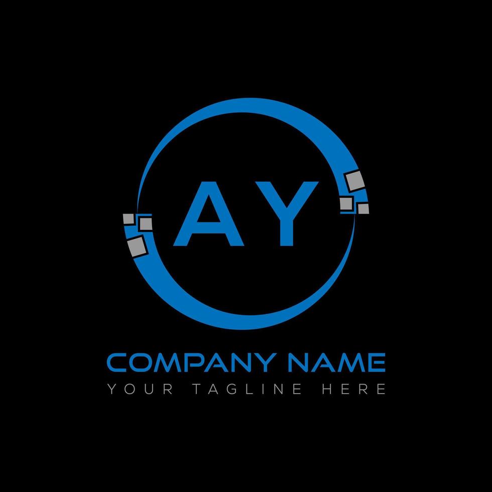AY letter logo creative design. AY unique design. vector