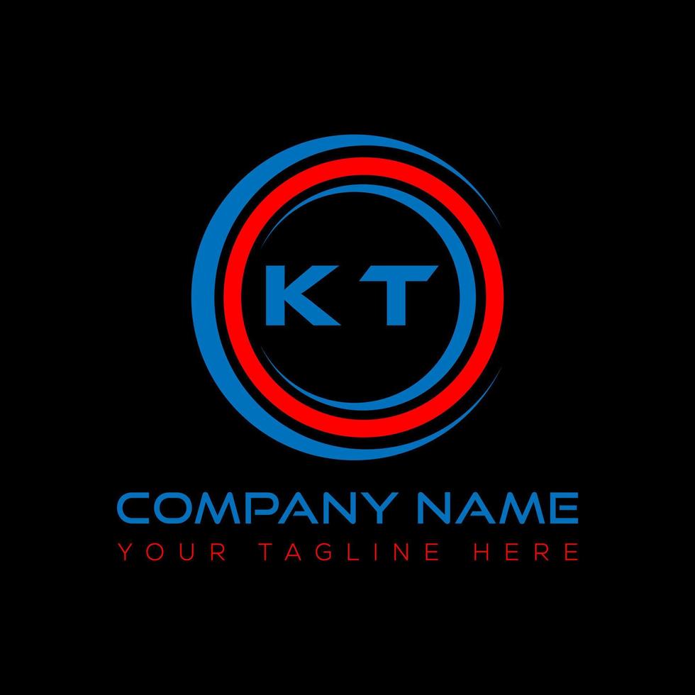 KT letter logo creative design. KT unique design. vector