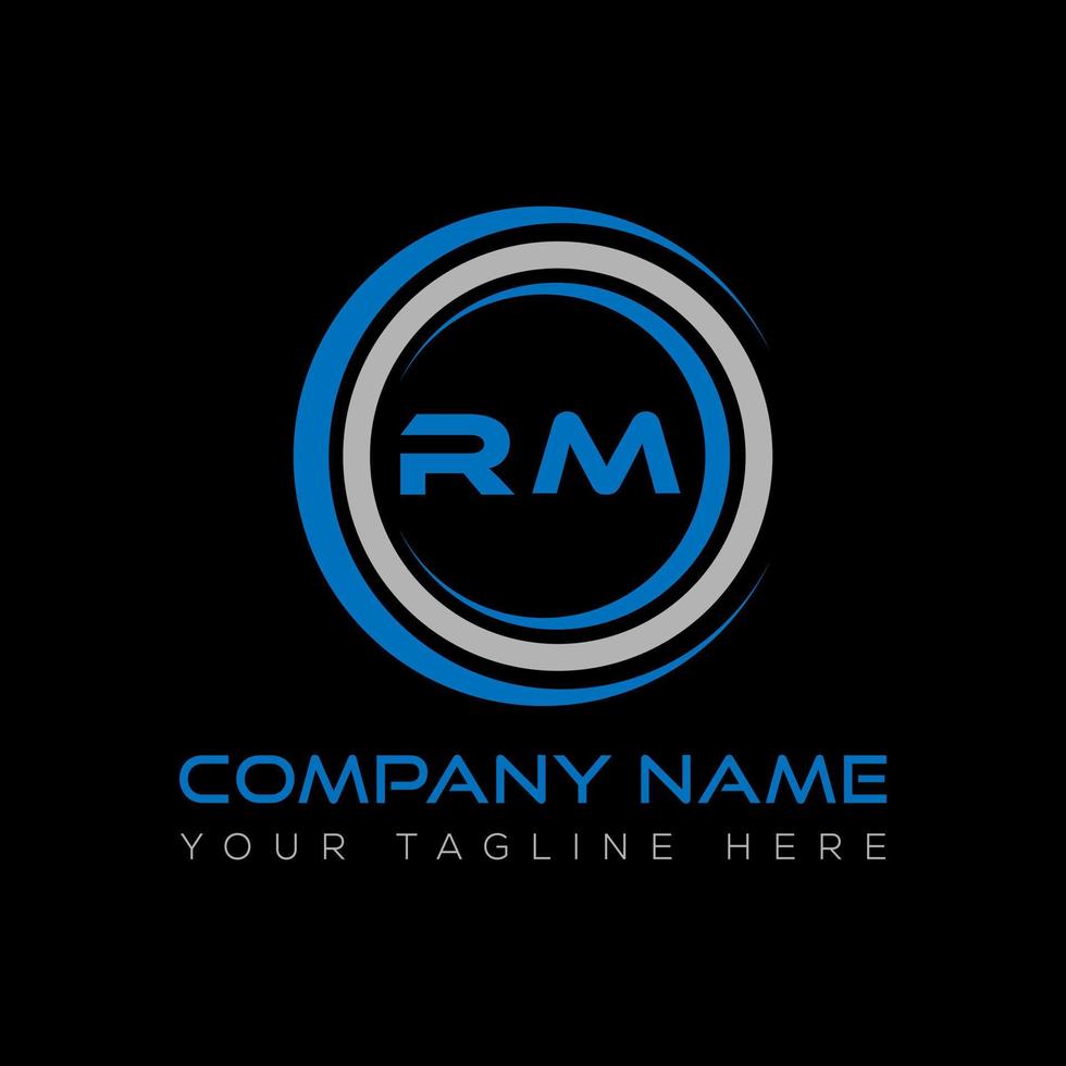 rm letra logo creativo diseño. rm único diseño. vector