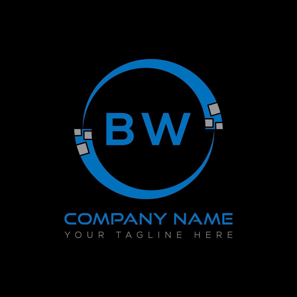 BW letter logo creative design. BW unique design. vector