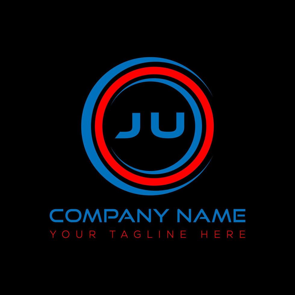 JU letter logo creative design. JU unique design. vector
