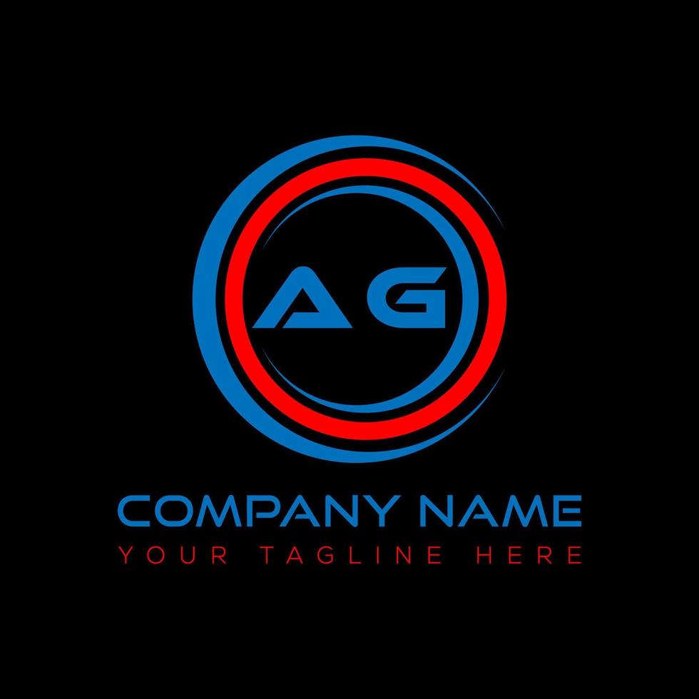 AG letter logo creative design. AG unique design. vector